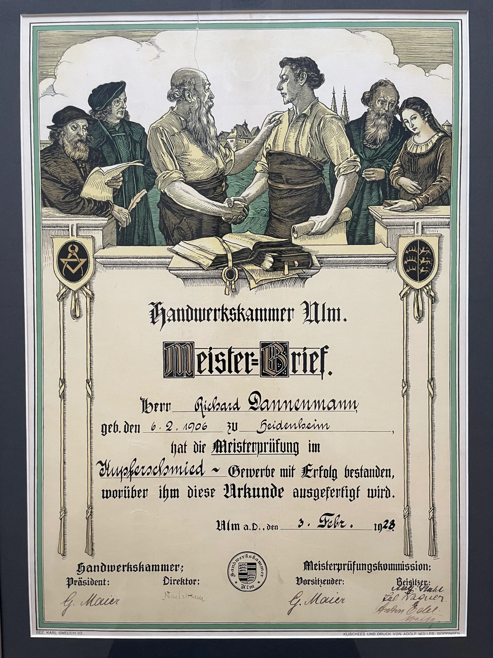 Master craftsman's certificate Richard Dannenmann
